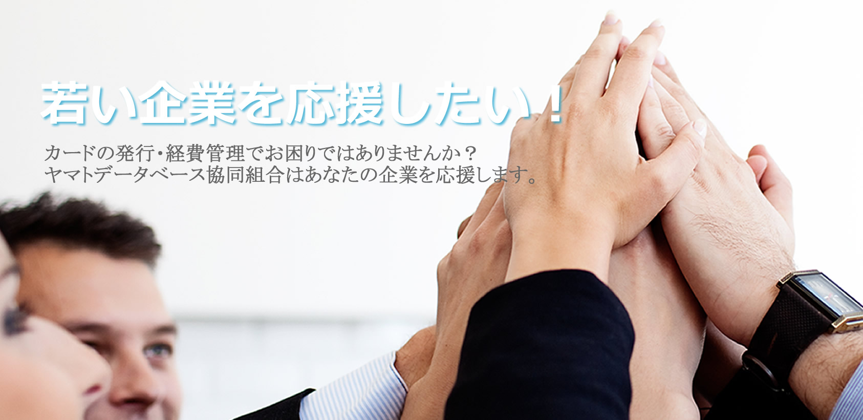 若い企業を応援したい。カード発行・経費管理でお困りではありませんか？ヤマトデータベース協同組合はあなたの企業を応援します。
